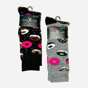MARC ECKO Men’s Black & Gray Donut Socks 2 Pair